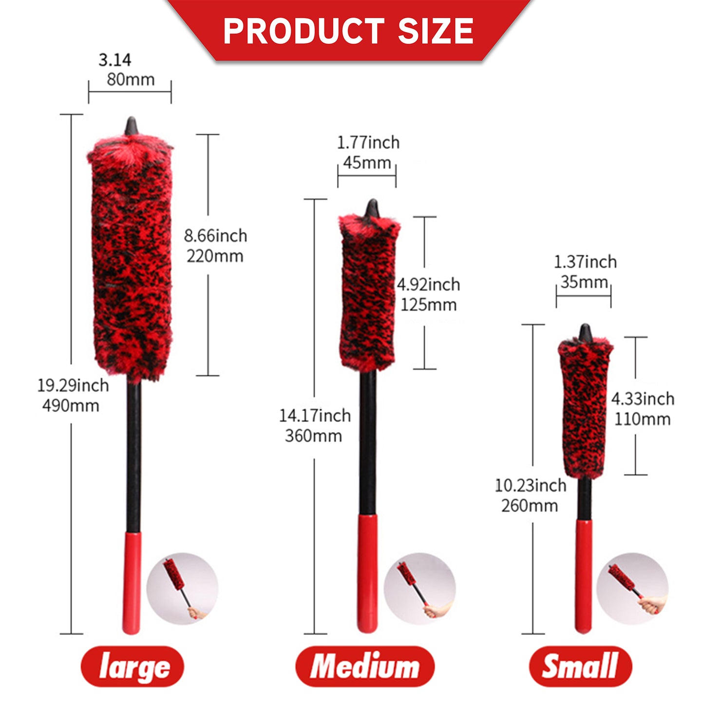 3 PCS Soft Wheel Cleaning Brush
