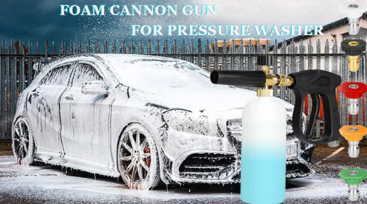 Foam Cannon with Pressure Washer Gun, 5 Tips,  2 Conversion Adapters, Wash Mitt